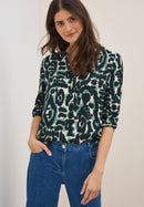 All Over Print Blouse - Ink Green