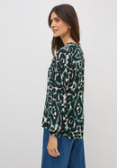 All Over Print Blouse - Ink Green