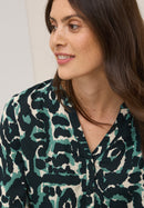 All Over Print Blouse - Ink Green