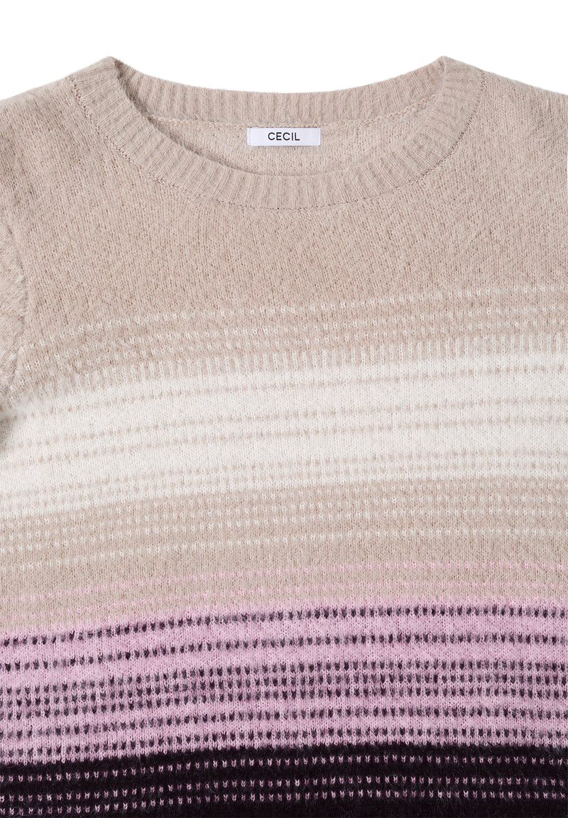 Feather Yarn Sweater - Eggplant Red