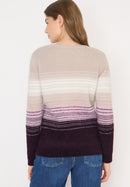 Feather Yarn Sweater - Eggplant Red