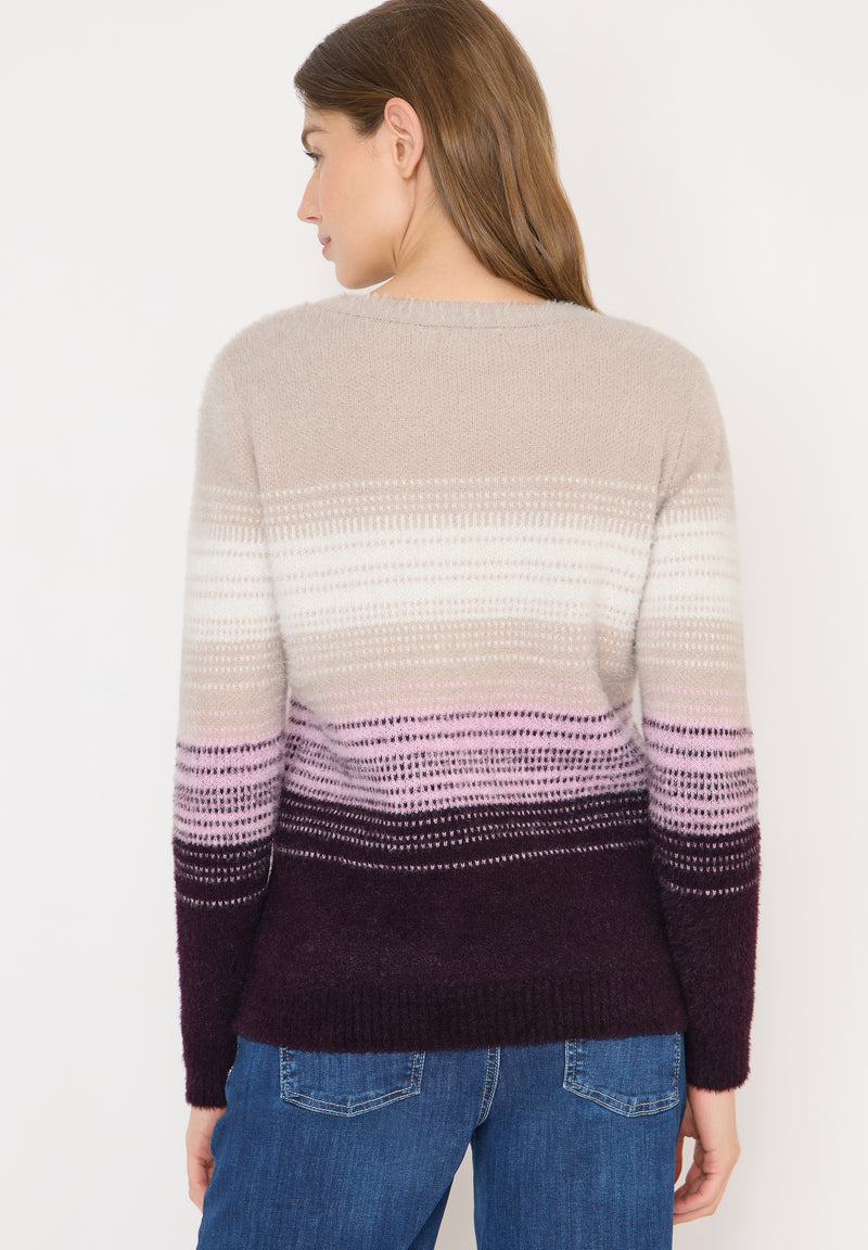 Feather Yarn Sweater - Eggplant Red