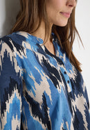 Multi Print Button Tunic - Cloud Blue