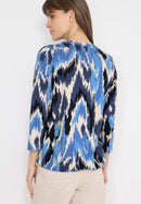 Multi Print Button Tunic - Cloud Blue