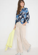 Multi Print Button Tunic - Cloud Blue