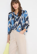 Multi Print Button Tunic - Cloud Blue