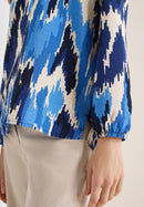 Print Splitneck Blouse - Cloud Blue