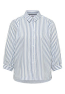 Seersucker Stripe Blouse - Sporty Denim Blue