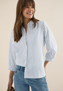 Seersucker Stripe Blouse - Sporty Denim Blue