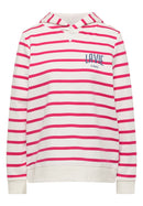 Striped Hoody With Chest Print - Beetroot Pink