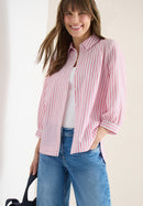 Seersucker Stripe Blouse - Beetroot Pink