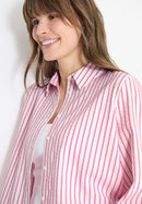 Seersucker Stripe Blouse - Beetroot Pink