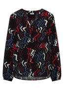 Multicolor Print Blouse - Black Multi