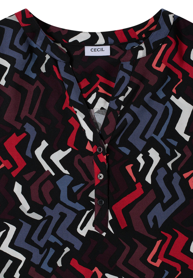 Multicolor Print Blouse - Black Multi