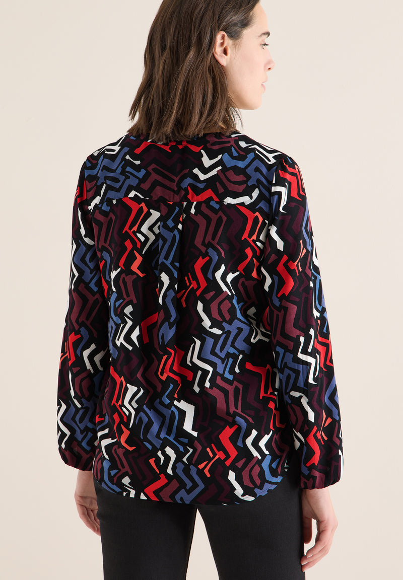 Multicolor Print Blouse - Black Multi