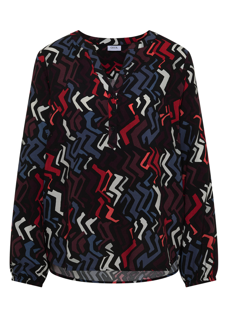 Multicolor Print Blouse - Black Multi