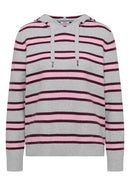 Cosy striped Hoody - Light Grey Melange