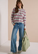 Cosy striped Hoody - Light Grey Melange