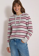 Cosy striped Hoody - Light Grey Melange