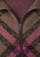 Cosy Featheryarn Check Cardigan - Pink Flash