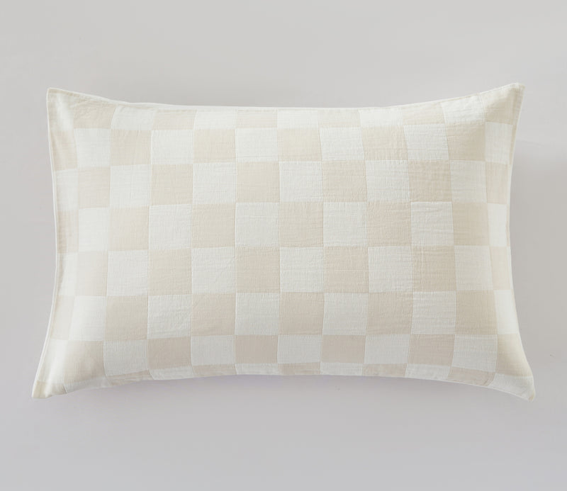 Chilled Checkerboard Duvet Cover Set - Cream