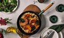 28cm Signature Cast Iron Frying Pan with Wooden Handle - FORÊT