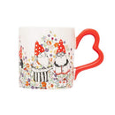 Gnomes Heart-Shaped Handle Mug
