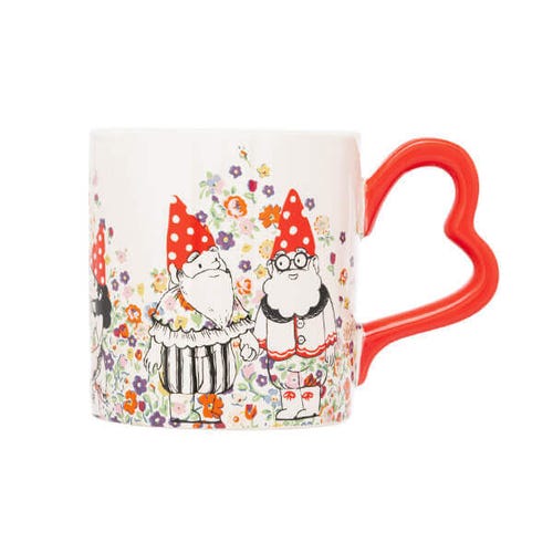Gnomes Heart-Shaped Handle Mug