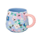 Painted Pansies Blue Twisted Handle Billie Mug