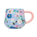 Painted Pansies Blue Twisted Handle Billie Mug