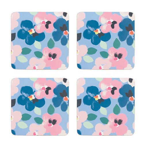 Painted Pansies Set of 4 Coasters