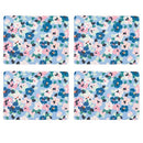 Painted Pansies Blue Set of 4 Placemats