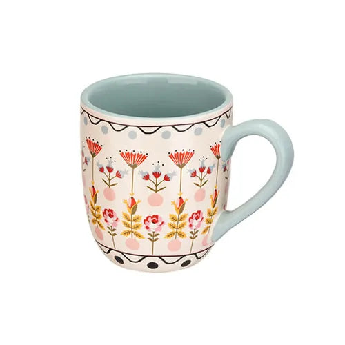 Painted Table Breakfast Mug - Blue