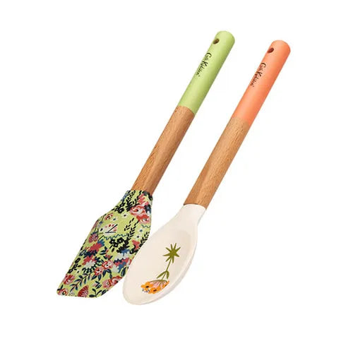 Painted Table Silicone & Wood Utensil Set 2PK