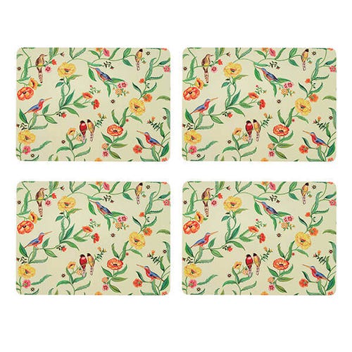 Summer Birds Set of 4 Cork Backed Placemats