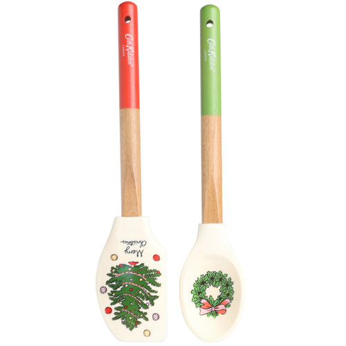 Christmas Wreath Silicone Spatula & Spoon Set