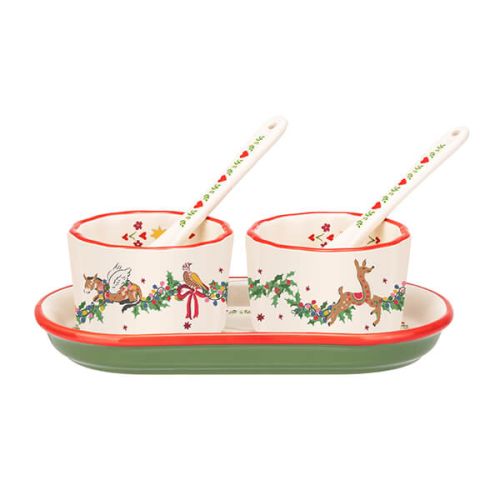 Christmas Condiment Dish Set