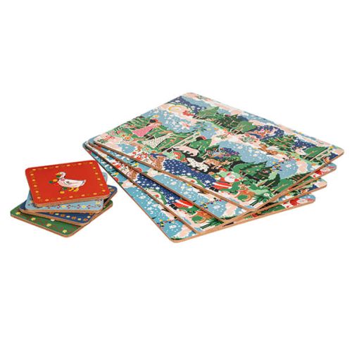 Christmas 4 Piece Placement Mat & Coaster Set