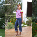 Claire Turn Up Wide Leg Jeans - Mid Wash