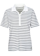 Stripe Short Sleeve Polo Shirt - White
