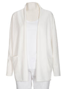 Plain Long Cardigan - Offwhite