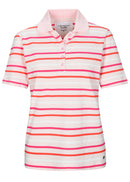 Stripe Short Sleeve Polo Shirt - Pink/white