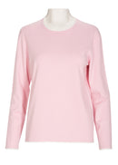 Plain Round Neck Jumper - Pink/white
