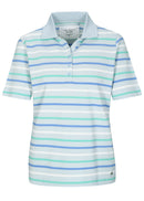 Stripe Short Sleeve Polo Shirt - Blue