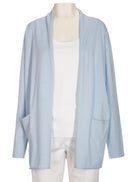 Plain Long Cardigan - Blue