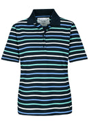Stripe Short Sleeve Polo Shirt - Marine