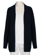 Plain Long Cardigan - Marine