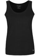 Round Neck Sleeveless Top - Black