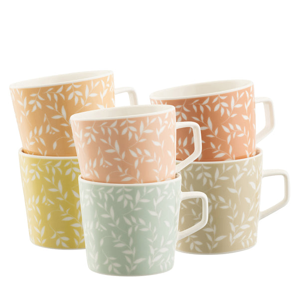 White Willow set of 6 Mugs