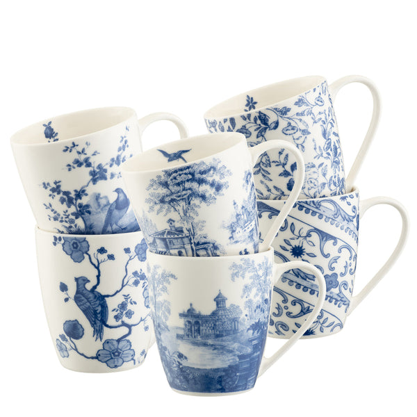 Archive Blue Set of 6 Mugs